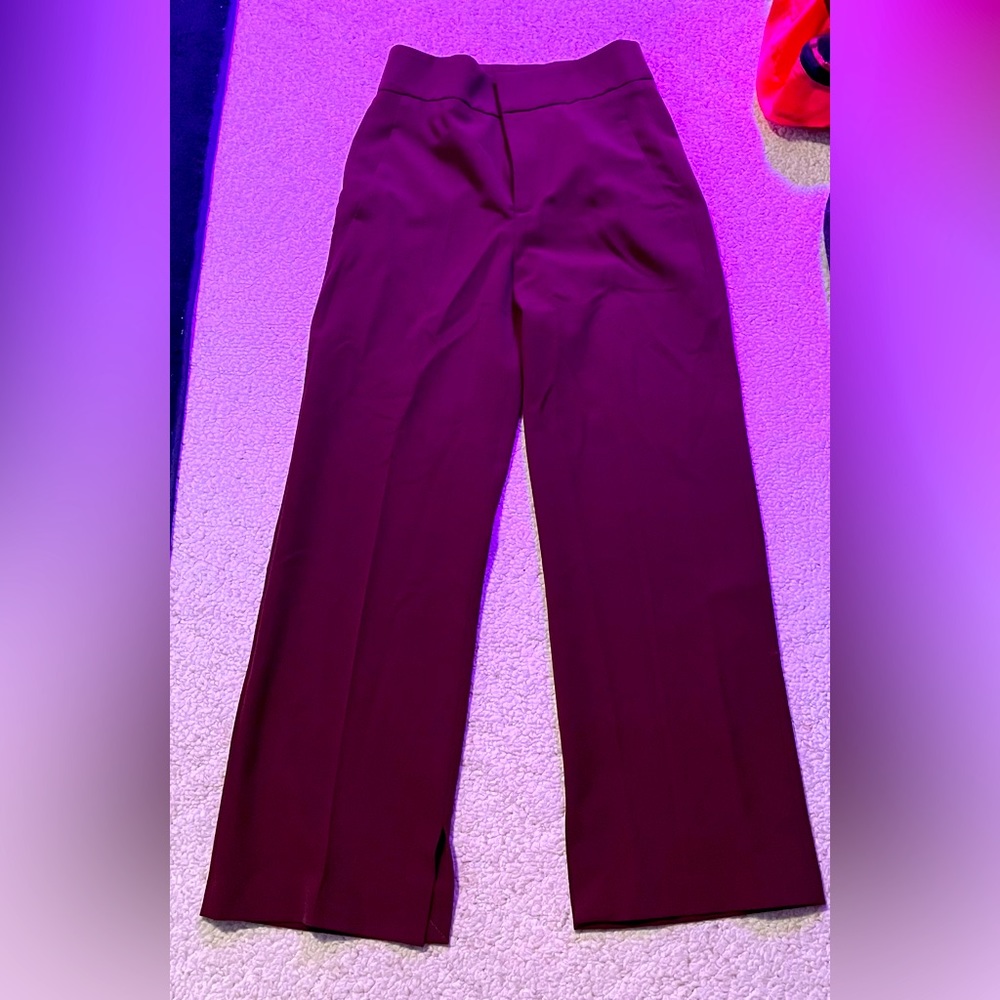 Zara maroon colored wide leg trouser